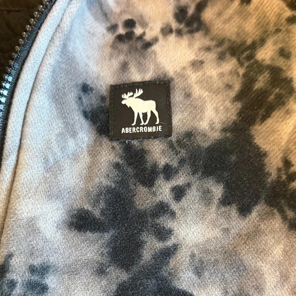 abercrombie kids black and gray tie-dye zip hoodie